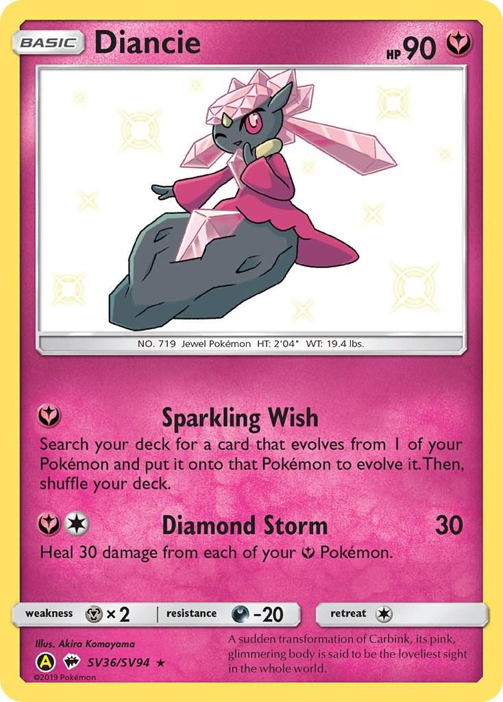 Hidden Fates Diancie Pokémon card
